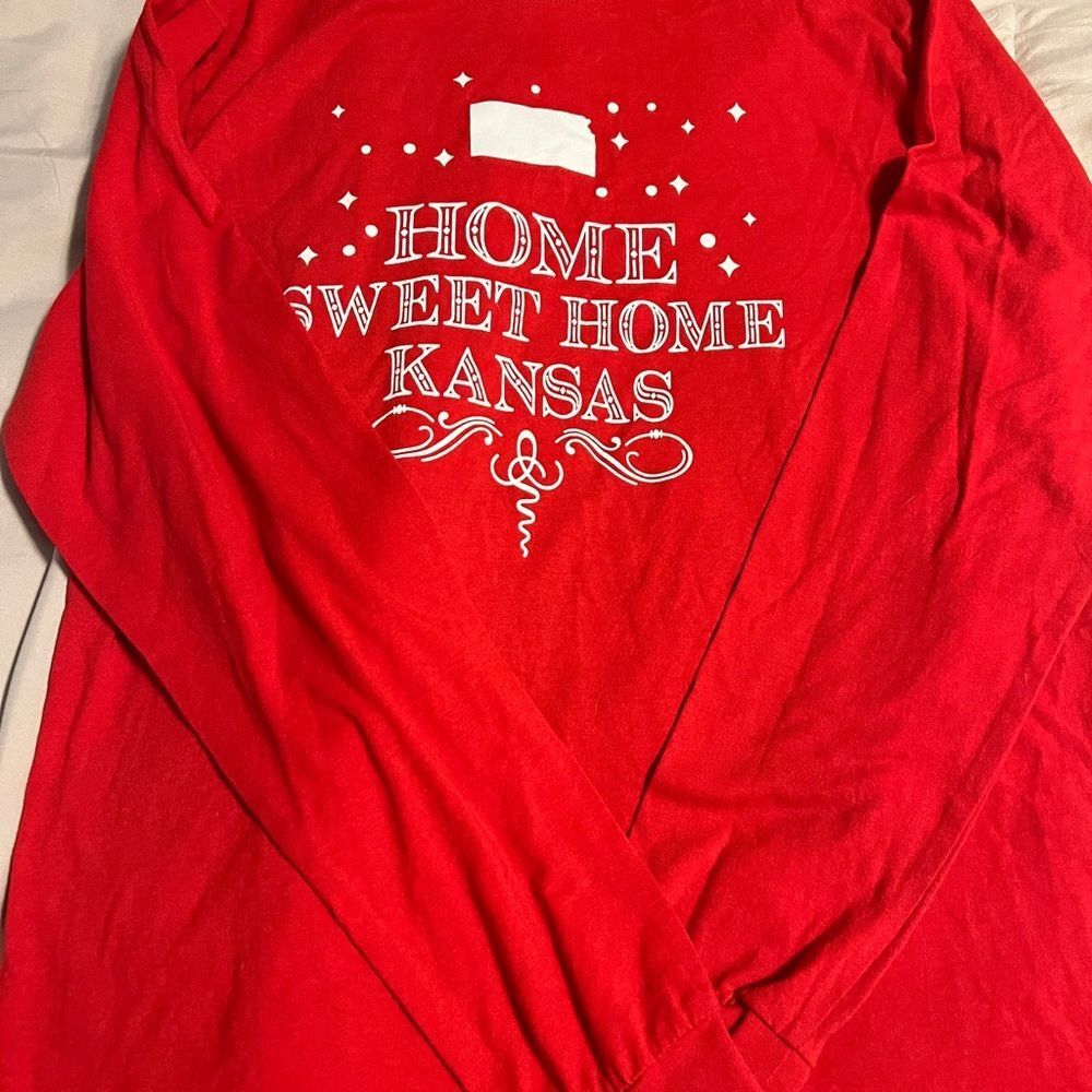 Red Long Sleeve Tee - Home Sweet Home Kansas
